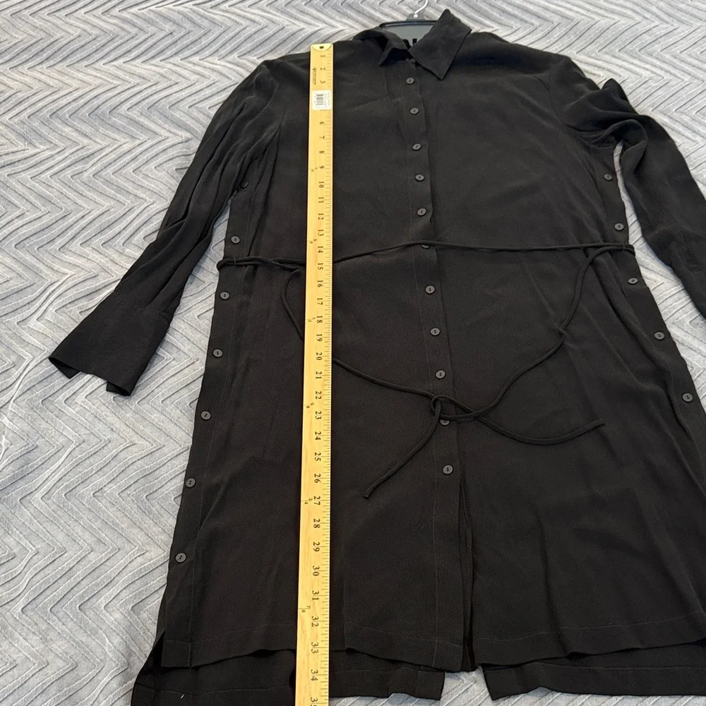 ALLSAINTS Black Anya Long Sleeve Button Down Dress